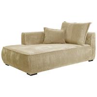 Recamiere Modena Links Beige, B: 208 cm - Beige/Schwarz, Design, Textil (207/75/121cm) - MID.YOU