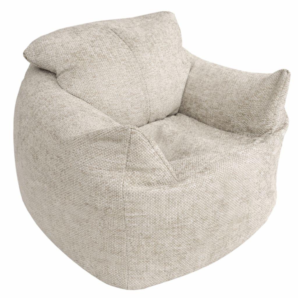 Sedací vak VALLVIK, sivohnedý velúr EDEN - taupe, Design, textil (90/85/100cm)