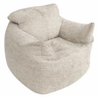 Sedací vak VALLVIK, sivohnedý velúr EDEN - taupe, Design, textil (90/85/100cm)