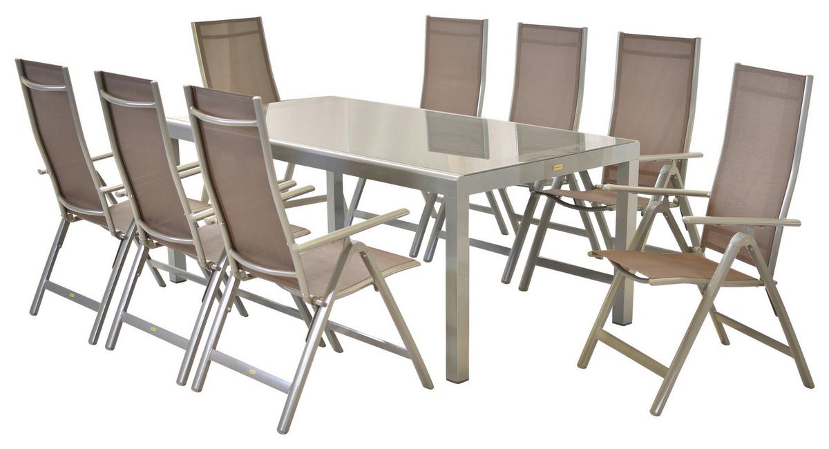 Gartenset Carrara - Taupe/Silberfarben, MODERN, Textil/Metall - Gardenson