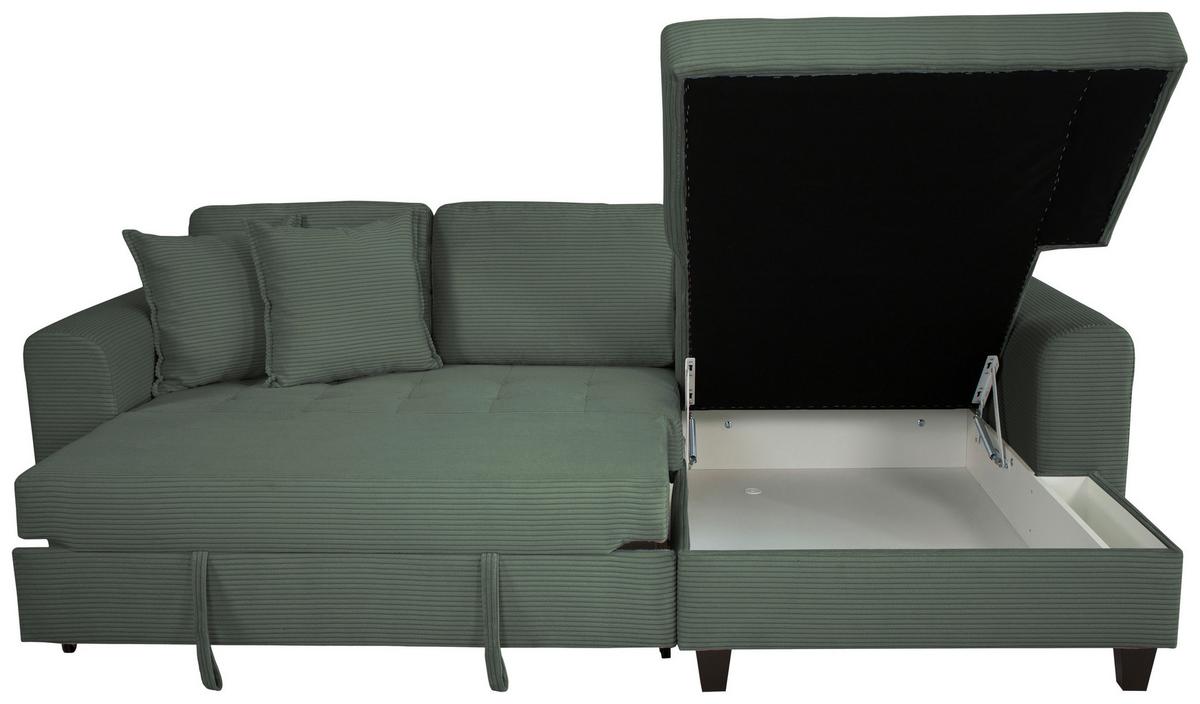 Ecksofa Moritz Dunkelgrün S: ca. 265x155 cm - Dunkelgrün, Trend, Textil (265/155cm)