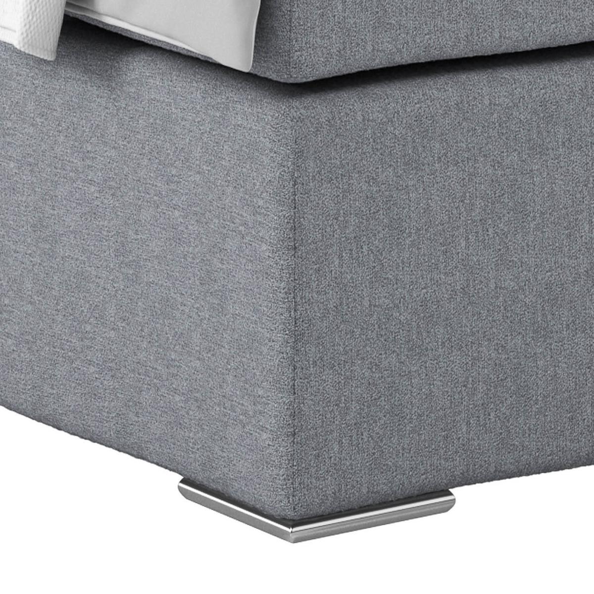 Postel Boxspring NERO PL: 140/200cm, šedozelená - barvy chromu/modrošedá, Konvenční, kov/textil (140/200cm)