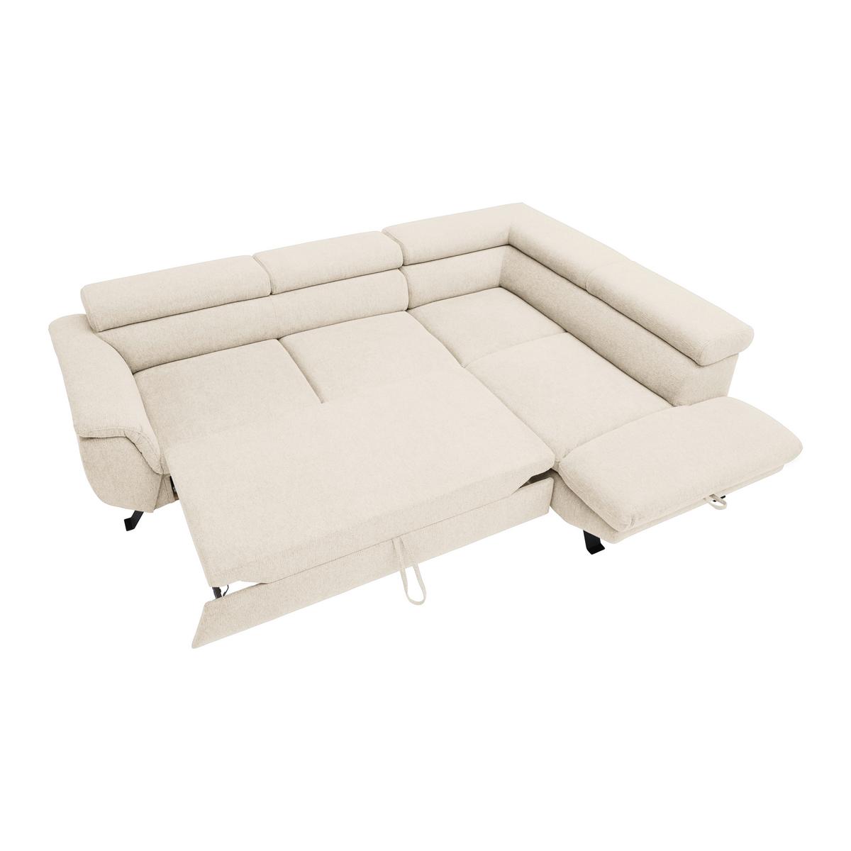 Rohová sedačka RAVEN, pravá, béžová - černá/béžová, Moderní, kov/textil (257/198cm) - Mömax