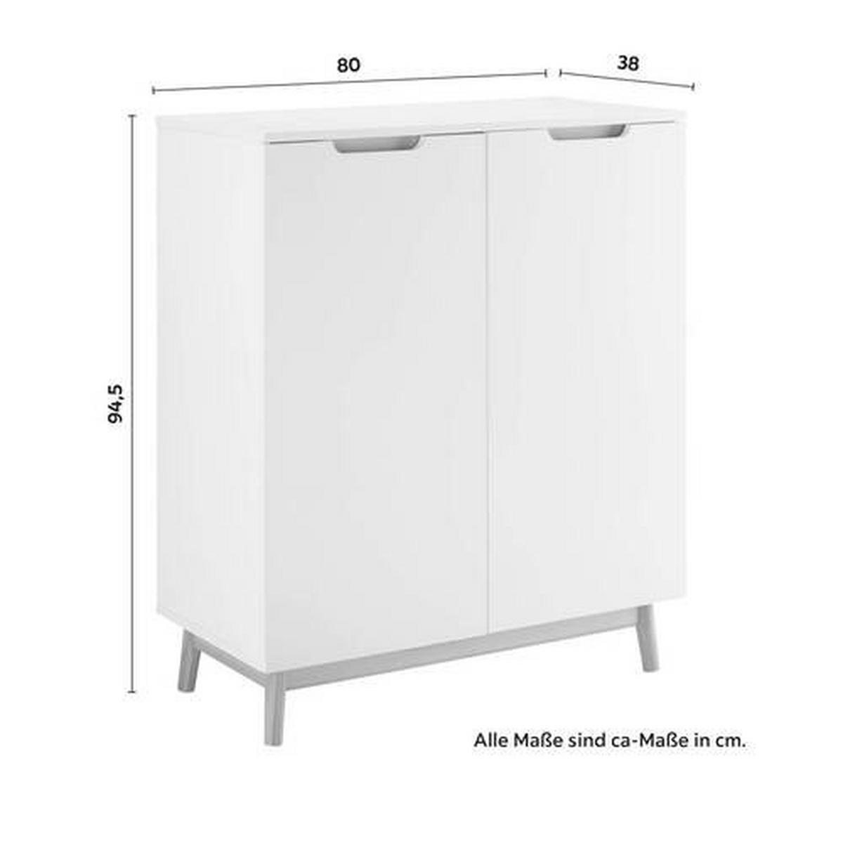 Komoda NICOLE - bílá/barvy borovice, Moderní, dřevo (80/94,5/38cm) - Modern Living