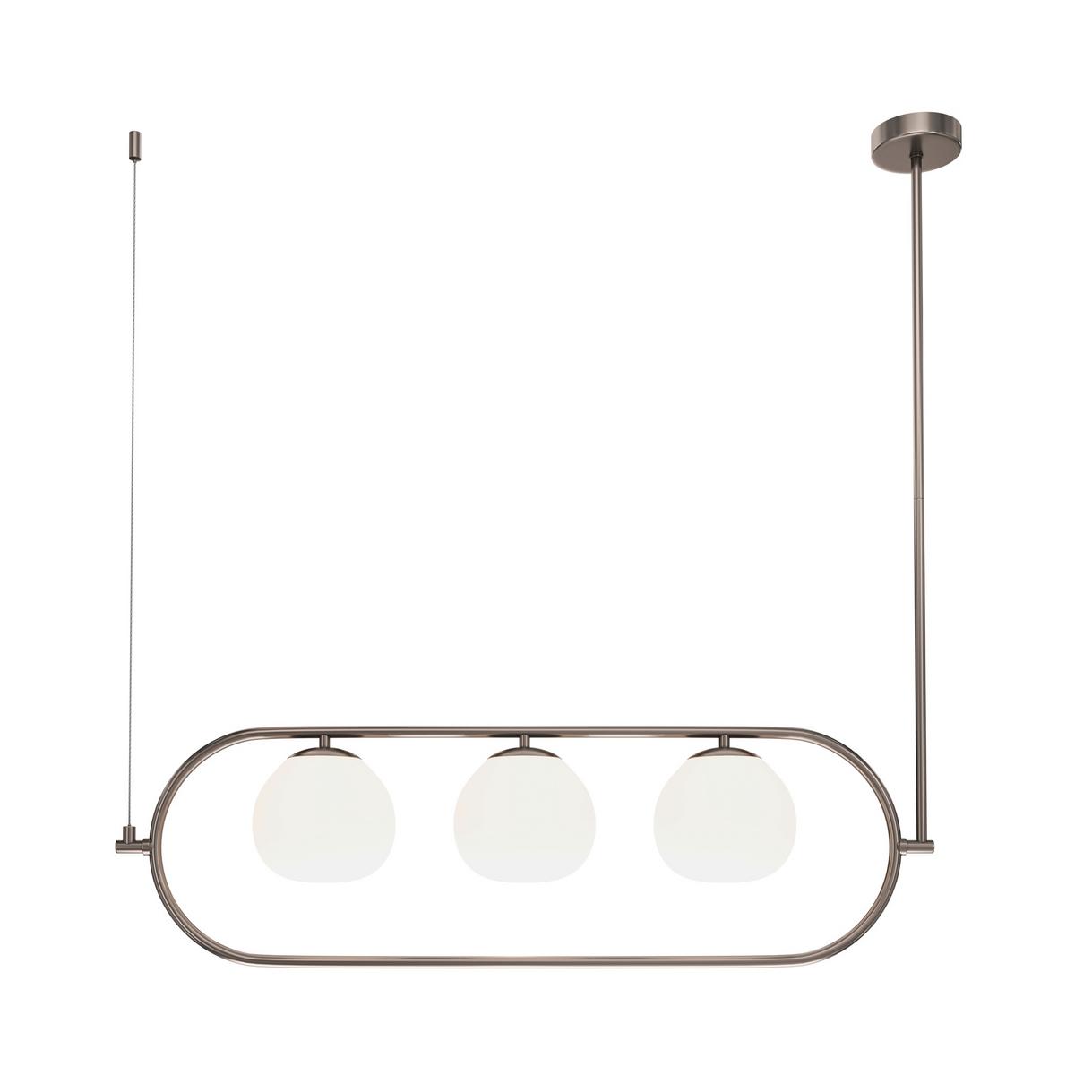 Pendelleuchte Erich - Weiß/Nickelfarben, Trend, Glas/Metall (89/25,5/137cm) - MAYTONI