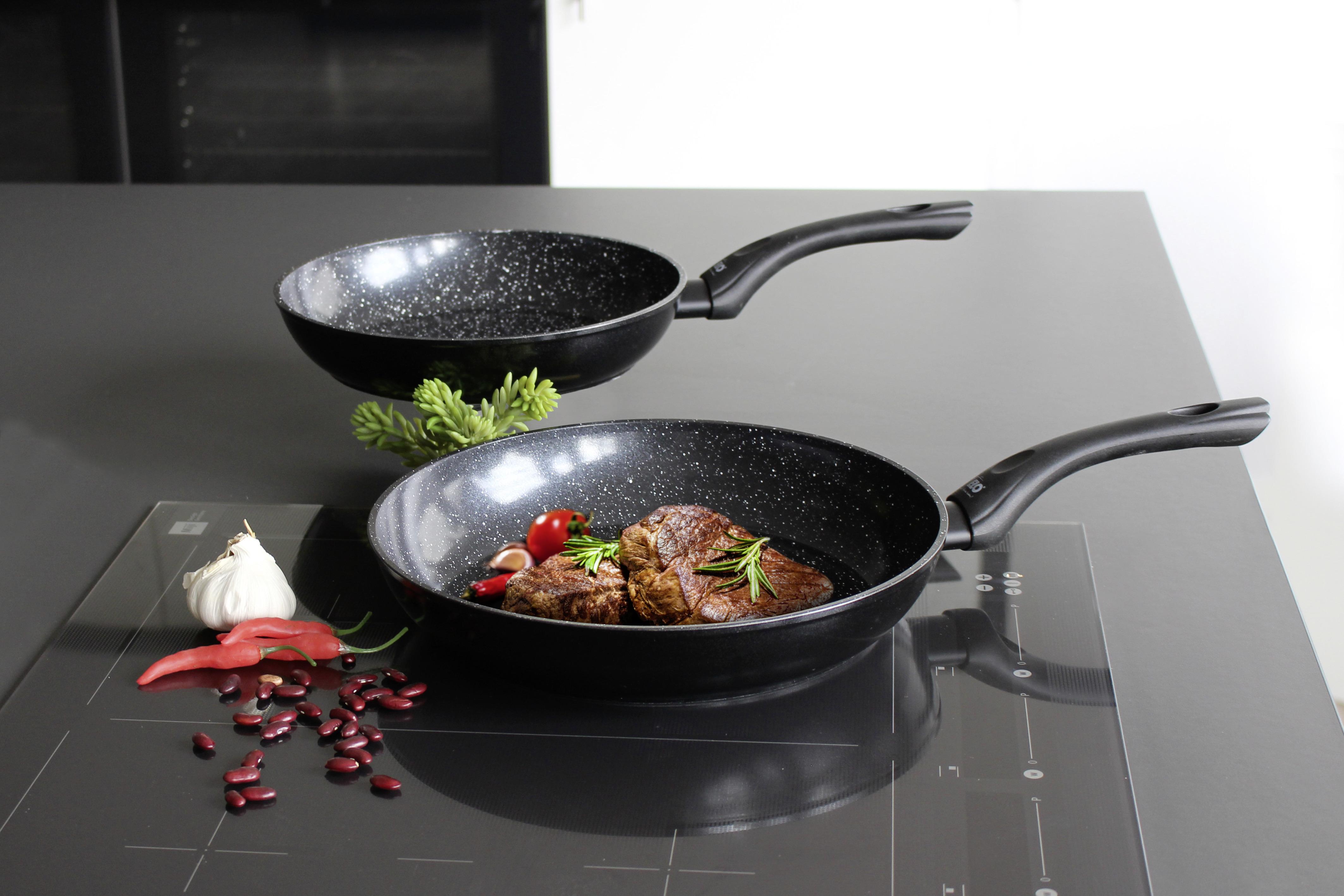 Pfannenset  2-teilig Pure Belugo Ø 24cm, 28cm - Schwarz, MODERN, Metall - ELO