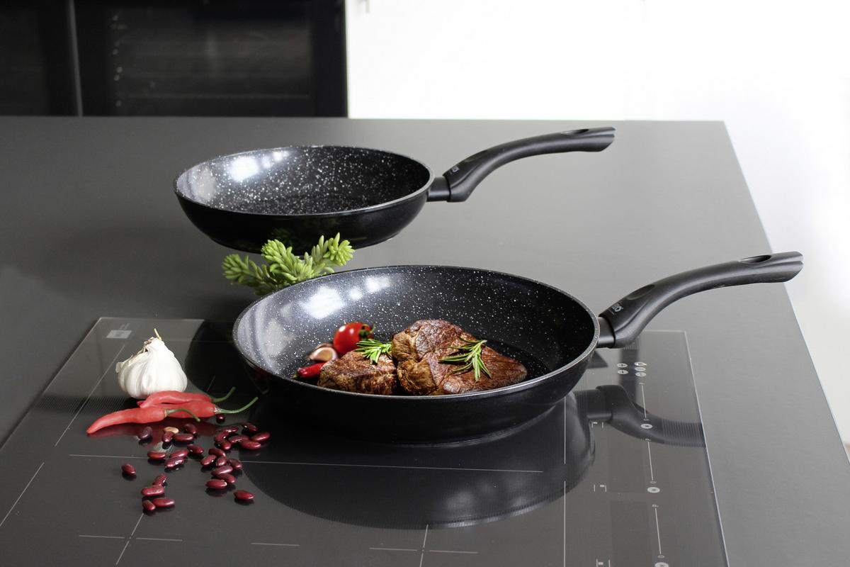 Pfannenset  2-Teilig Pure Belugo Ø 24cm, 28cm - Schwarz, MODERN, Metall - ELO