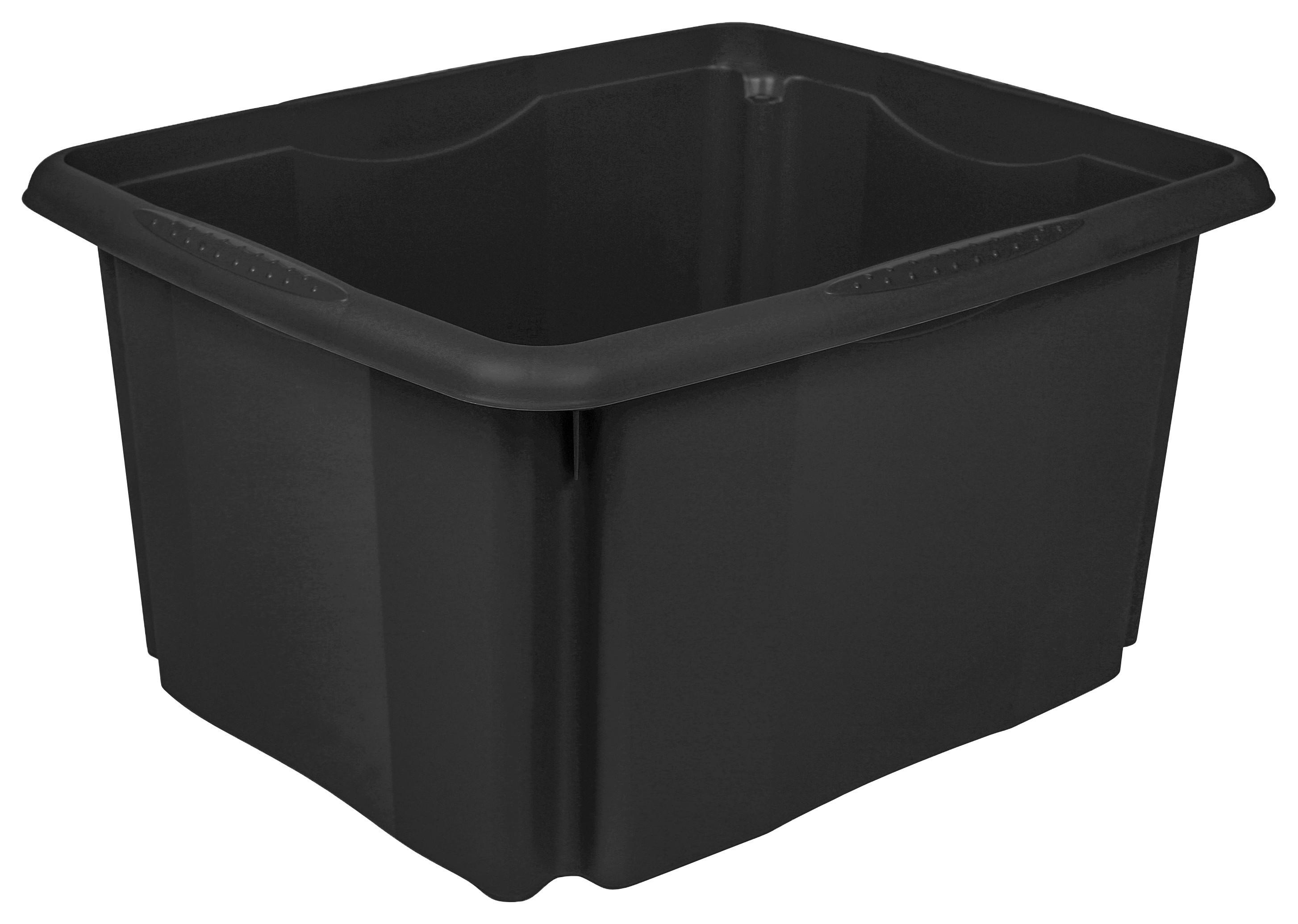 Aufbewahrungsbox Emil Dreh- und Stapelbar Kunststoff 24 L - Schwarz, KONVENTIONELL, Kunststoff (41/34,5/22cm)