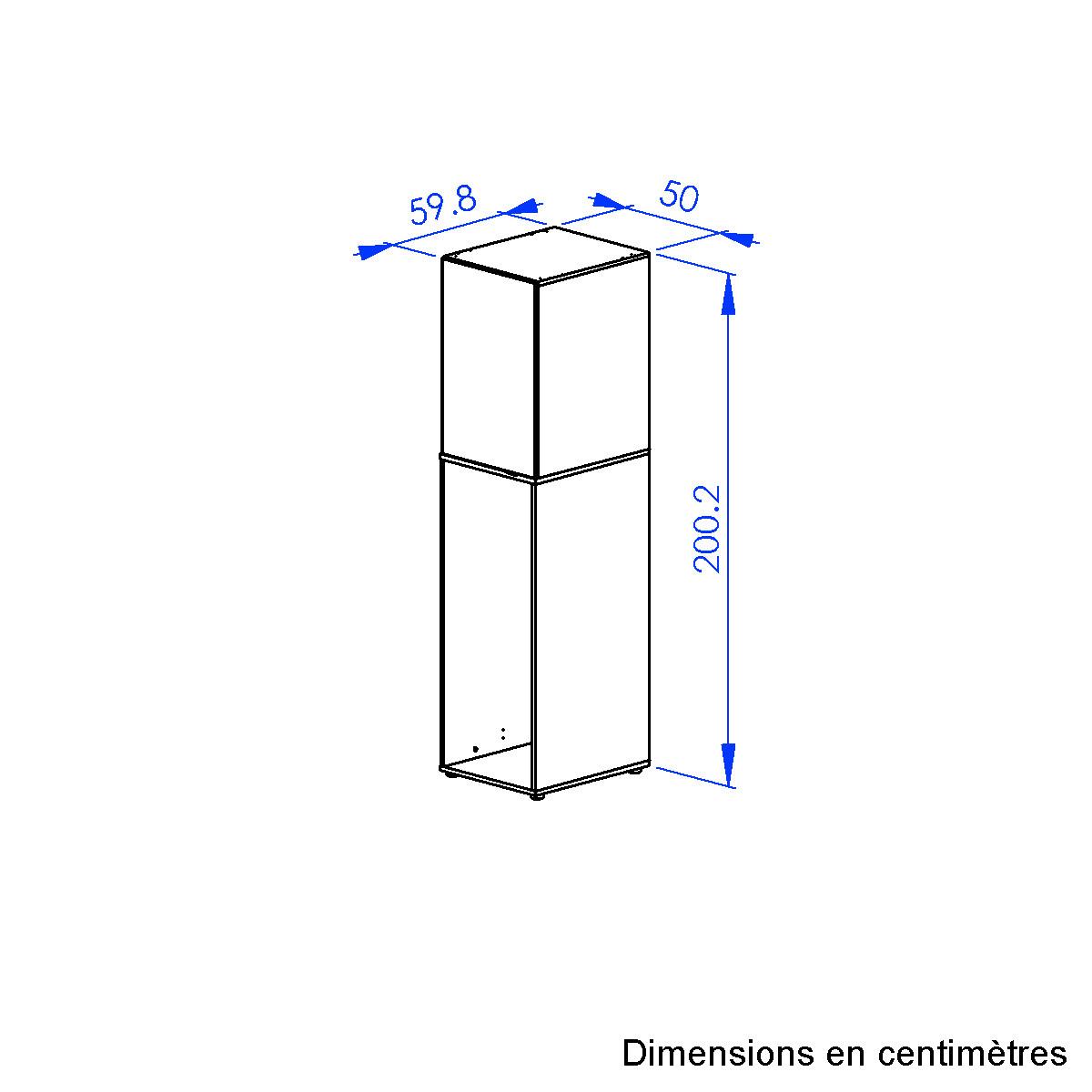 Kleiderschrank Nael 50 cm, Eichefarben/ Schwarz - Eichefarben/Schwarz, Basics, Holzwerkstoff (50/200/60cm)