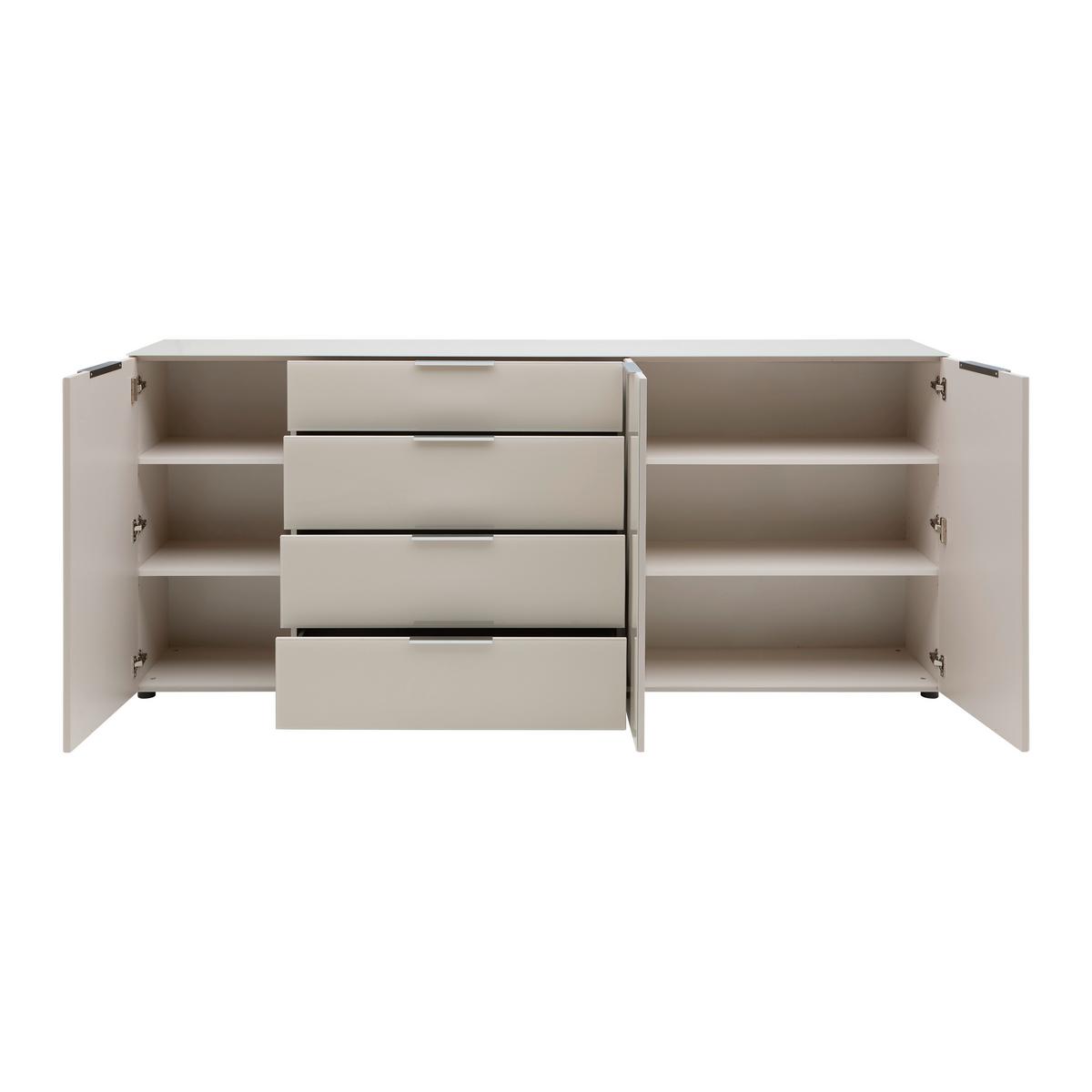 Široká komoda Siena SIENA -EXKLUSIV- - černá/kašmírová, Moderní, kov/kompozitní dřevo (226/99/40cm) - Mömax