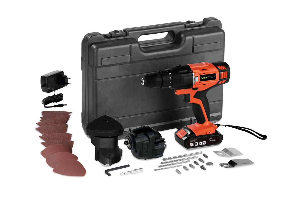 Akkuschrauber Easy Maxx 20 V, 0-550 U/Min, Rot/Schwarz - Rot/Schwarz, Basics, Kunststoff/Metall (31/11,5/41,5cm)