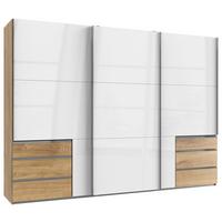Schwebetürenschrank Mit Laden B:300cm Level Weiß/eiche Dekor - Eichefarben/Weiß, MODERN, Holzwerkstoff (300/216/65cm) - MID.YOU