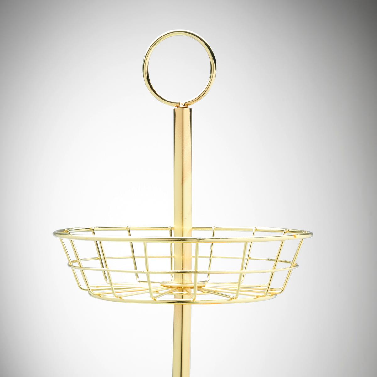 Misa na ovocie Big, Ø: 33cm - zlatá, Modern, kov (32,5/62cm) - Premium Living