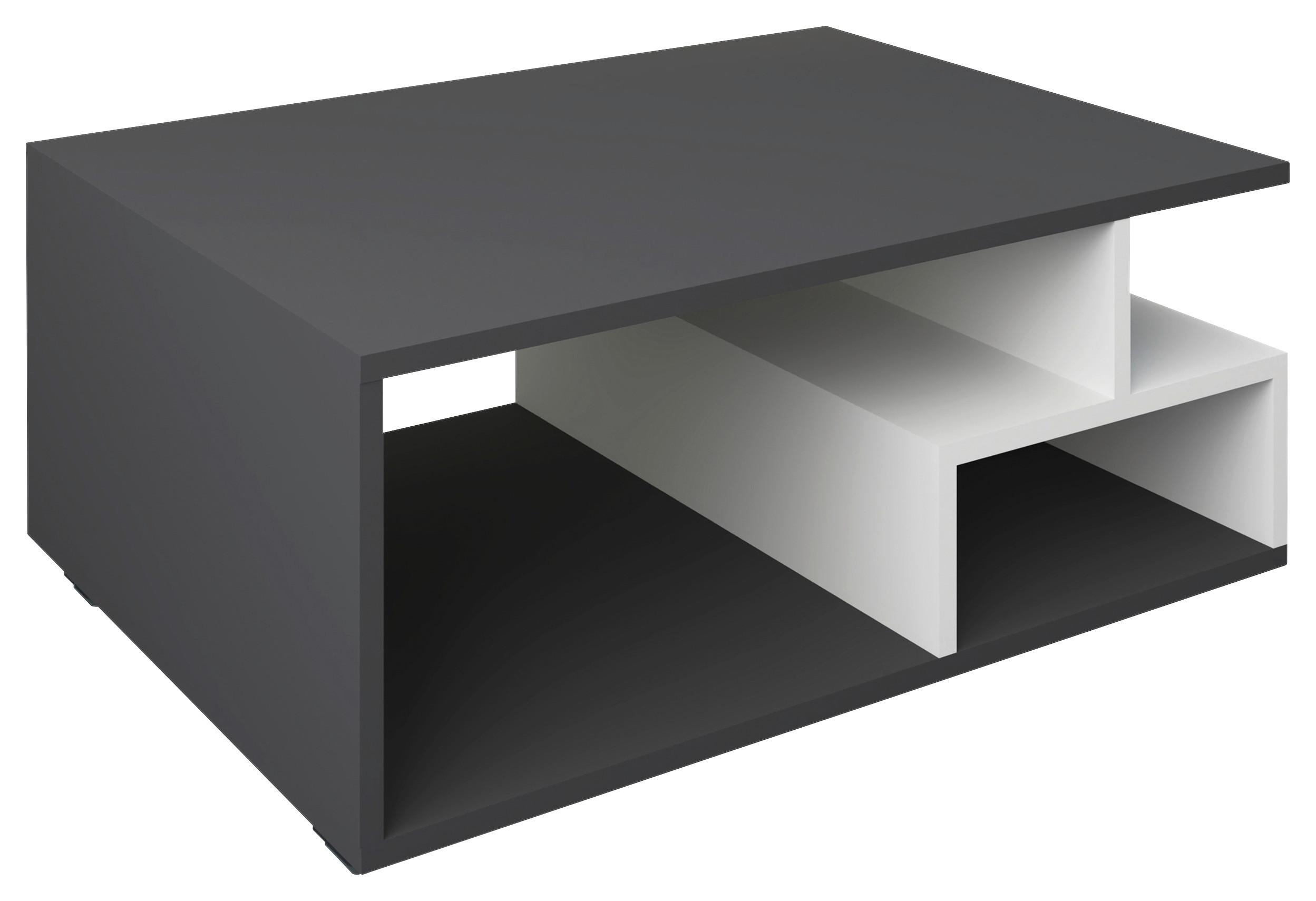 Konferenčný stolík Sulas 80x50 cm, antracitový - čierna/biela, Modern, kompozitné drevo/plast (80/40/50cm) - MID.YOU