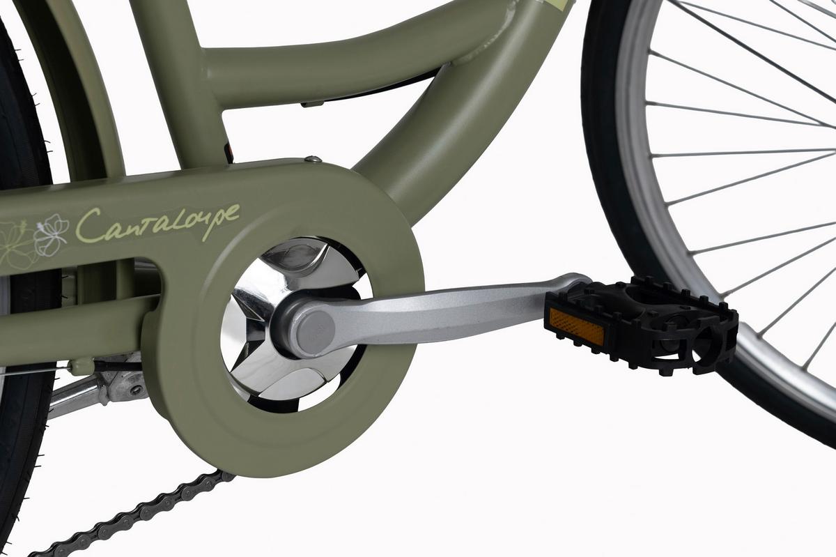 Citybike 26'' mit Korb DaCapo Canaloupe khaki - Cappuccino, LIFESTYLE, Metall (25/140/60cm)