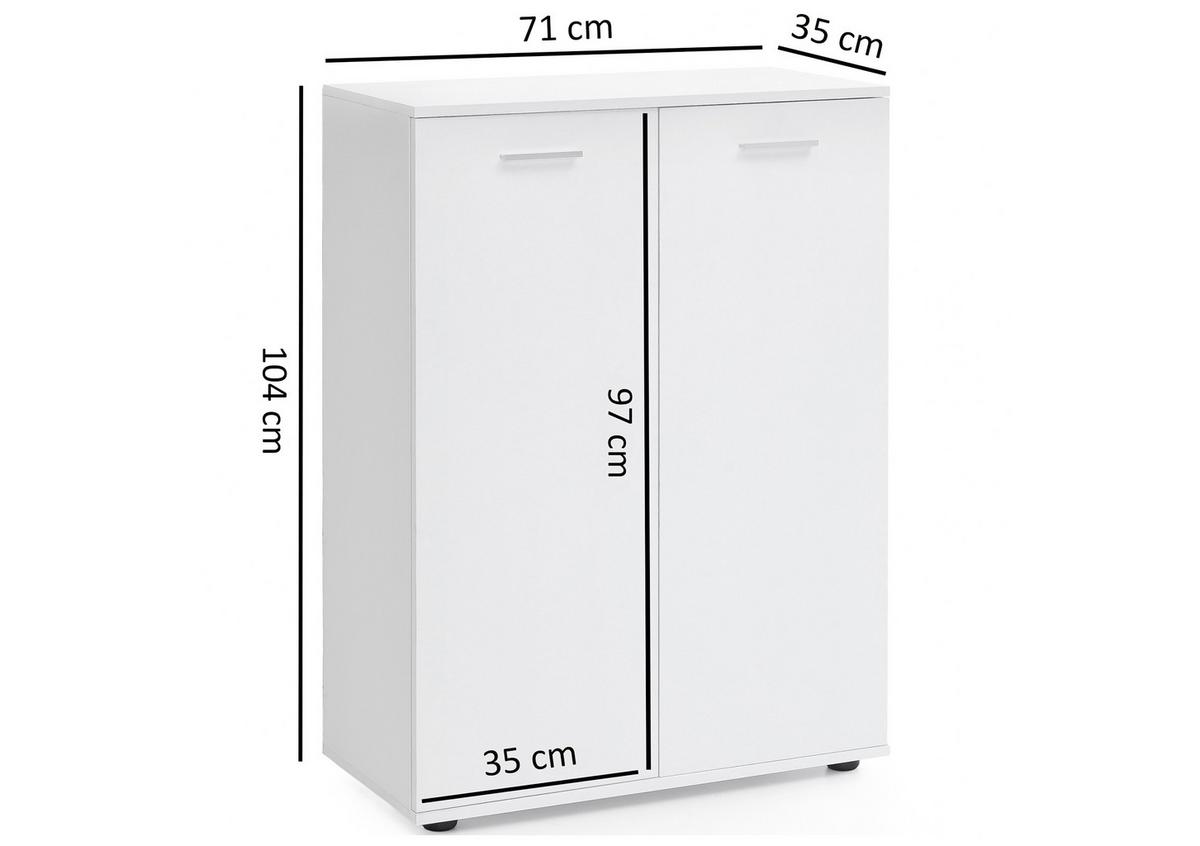 Kommode B 71cm Svenja, Weiß - KONVENTIONELL, Holzwerkstoff (71/104/35cm) - MID.YOU