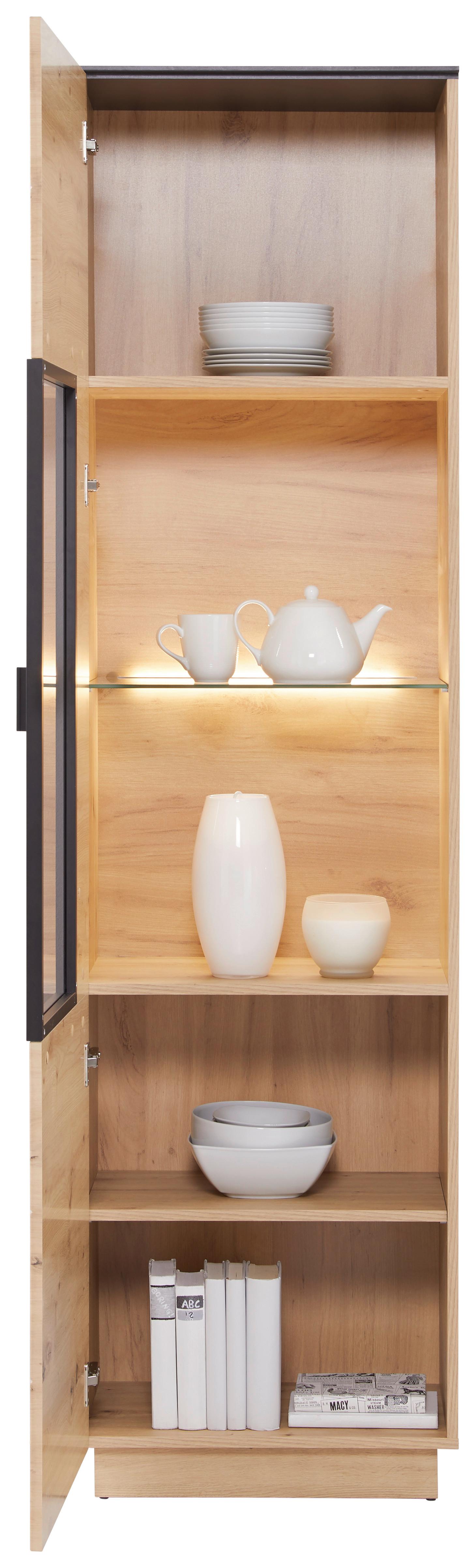 Wohnkombination Modern 4 -Teilig. Tonale 9, Eiche Dekor/Grau - MODERN (276,4/207,6/40cm)