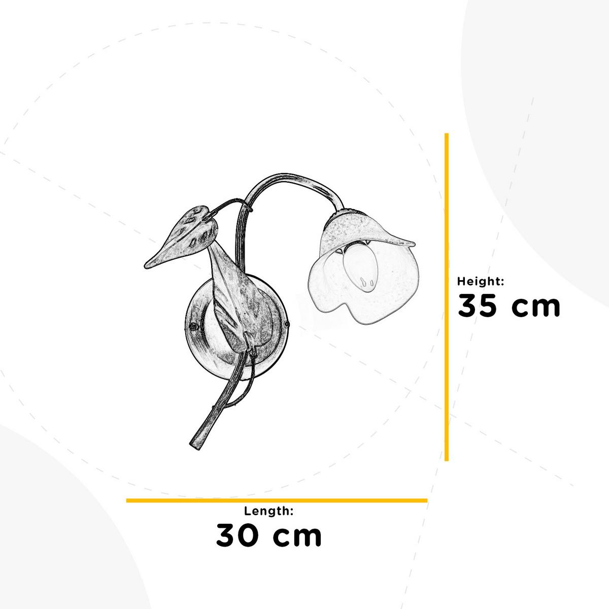 Wandleuchte 4620/Ap - Bronzefarben/Olivgrün, Natur, Glas/Metall (30/35cm)