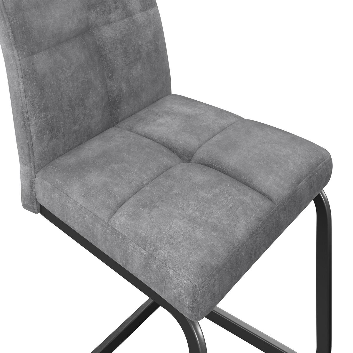 Houpací židle MILOS - šedá/černá, Moderní, kov/textil (45/93/61cm)