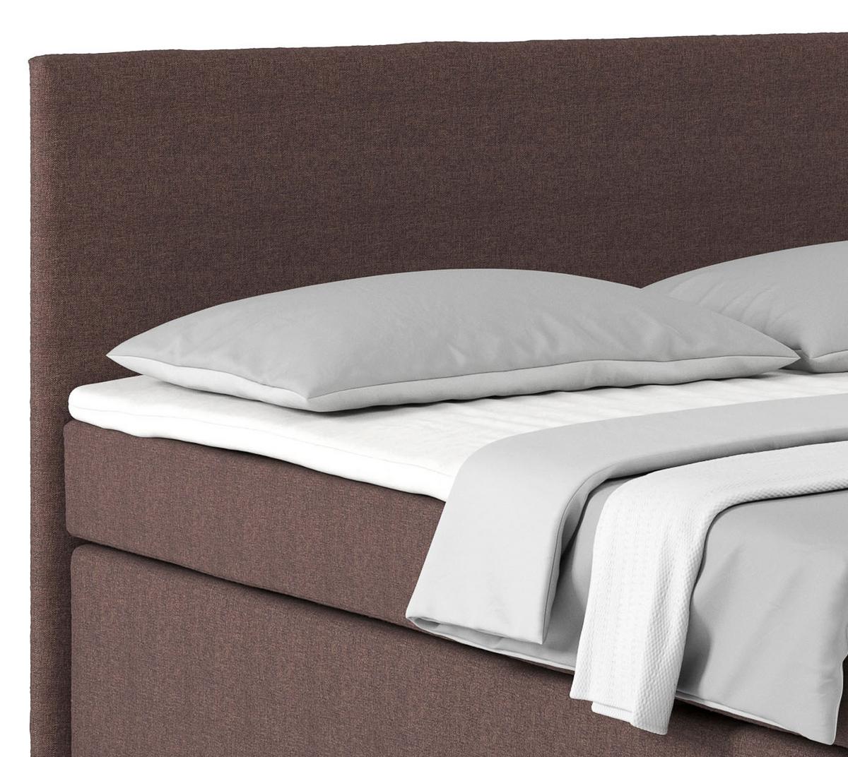 Postel Boxspring NERO PL: 160/200cm, jílová - barvy chromu/hnědá, Konvenční, kov/textil (160/200cm)