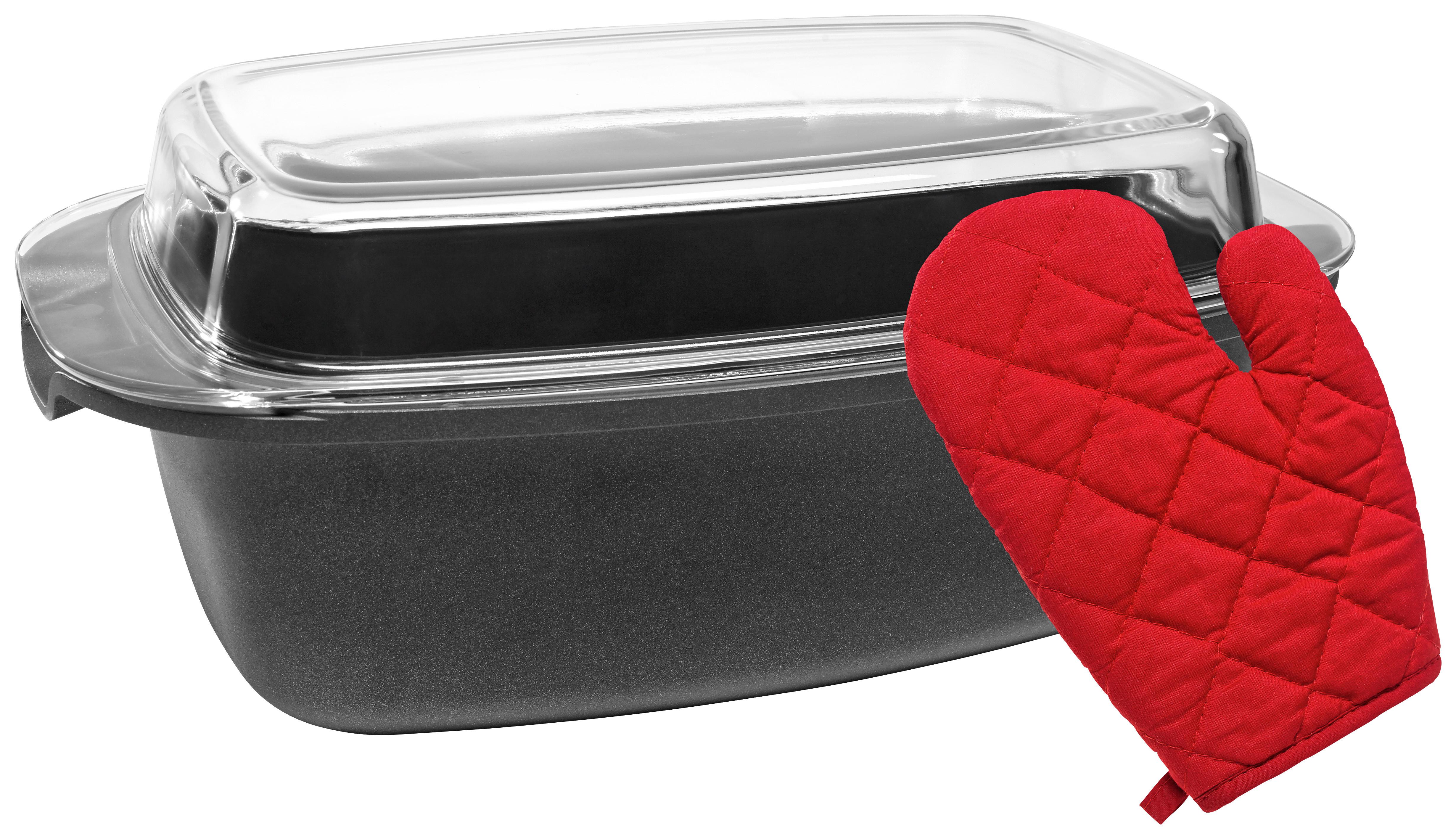 Sütőedény Cameron - fekete/átlátszó, Konventionell, Üveg/textil (32/20/11cm) - Luca Bessoni