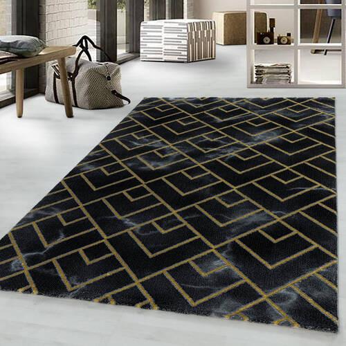 Webteppich Goldfarben/Schwarz Naturfaser Naxos 200x290 cm - Goldfarben, Design, Textil (200/290cm)