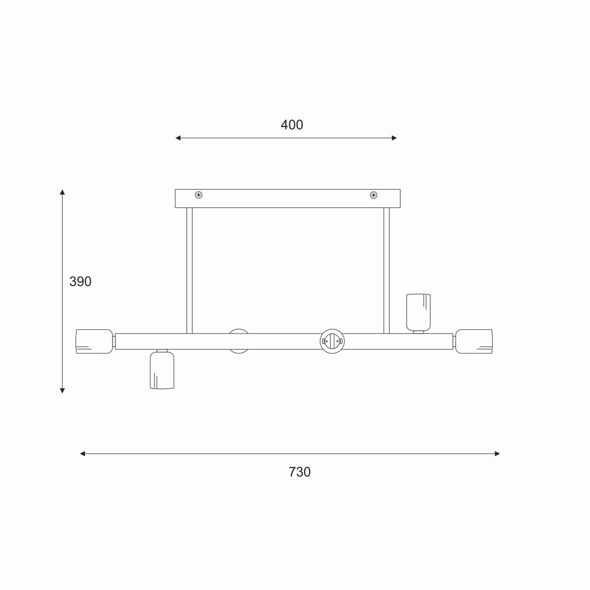 Deckenleuchte Astrid Goldfarben B: 39 cm - Goldfarben, Basics, Glas/Metall (90/39/73cm)
