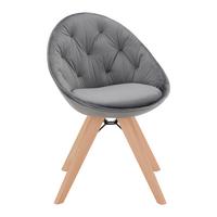 Jedálenská stolička DARIA tmavá šedá - farba buka/sivá, Modern, kov/drevo (57/80,5/59cm) - Livetastic