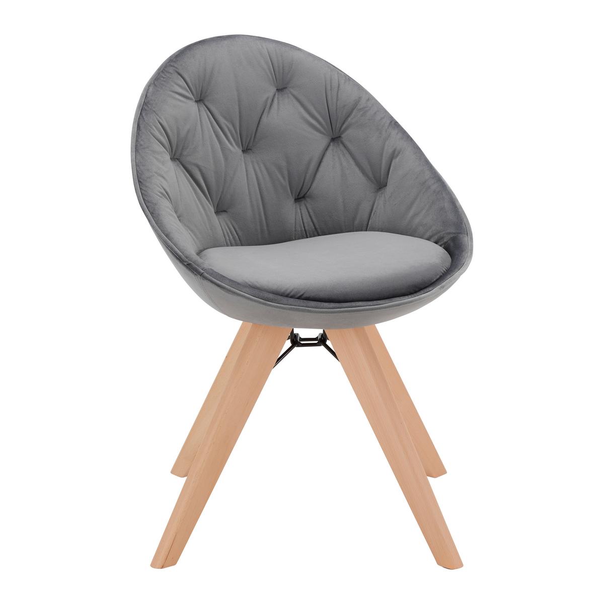 Jedálenská stolička DARIA tmavá šedá - farba buka/sivá, Modern, kov/drevo (57/80,5/59cm) - Livetastic