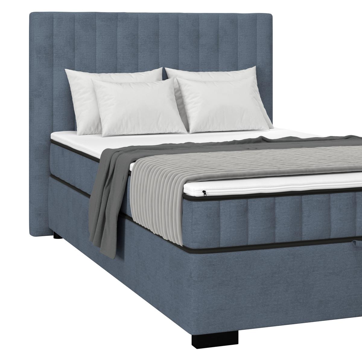 Boxbett Maya 100 - Graublau/Schwarz, MODERN, Holz/Holzwerkstoff (100/200cm)