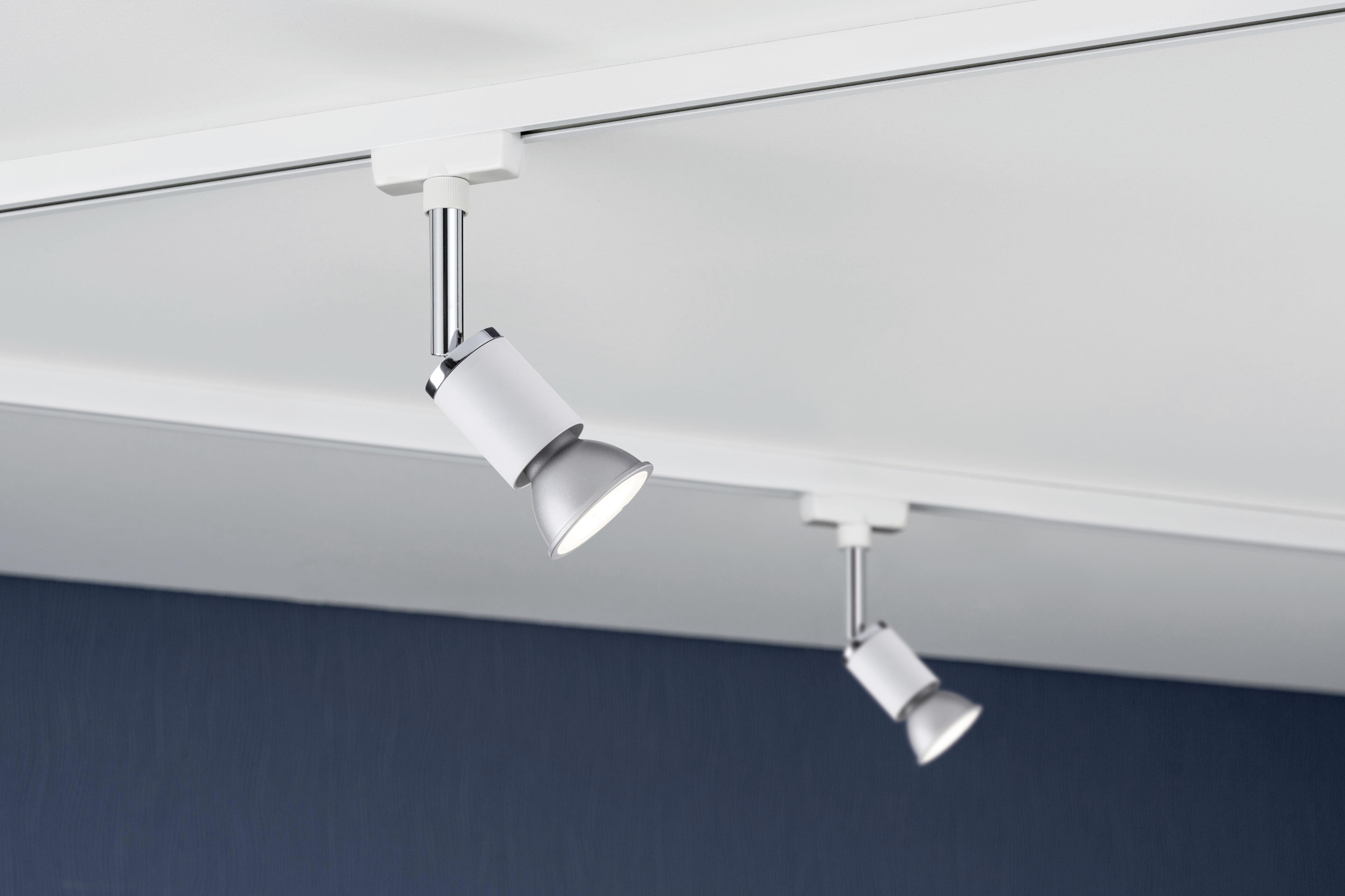 Schienensystem Urail Strahler 95333 LED-Spotkopf Schwenkbar - Chromfarben/Weiß, Design, Metall (5,8/11/6,6cm) - Paulmann