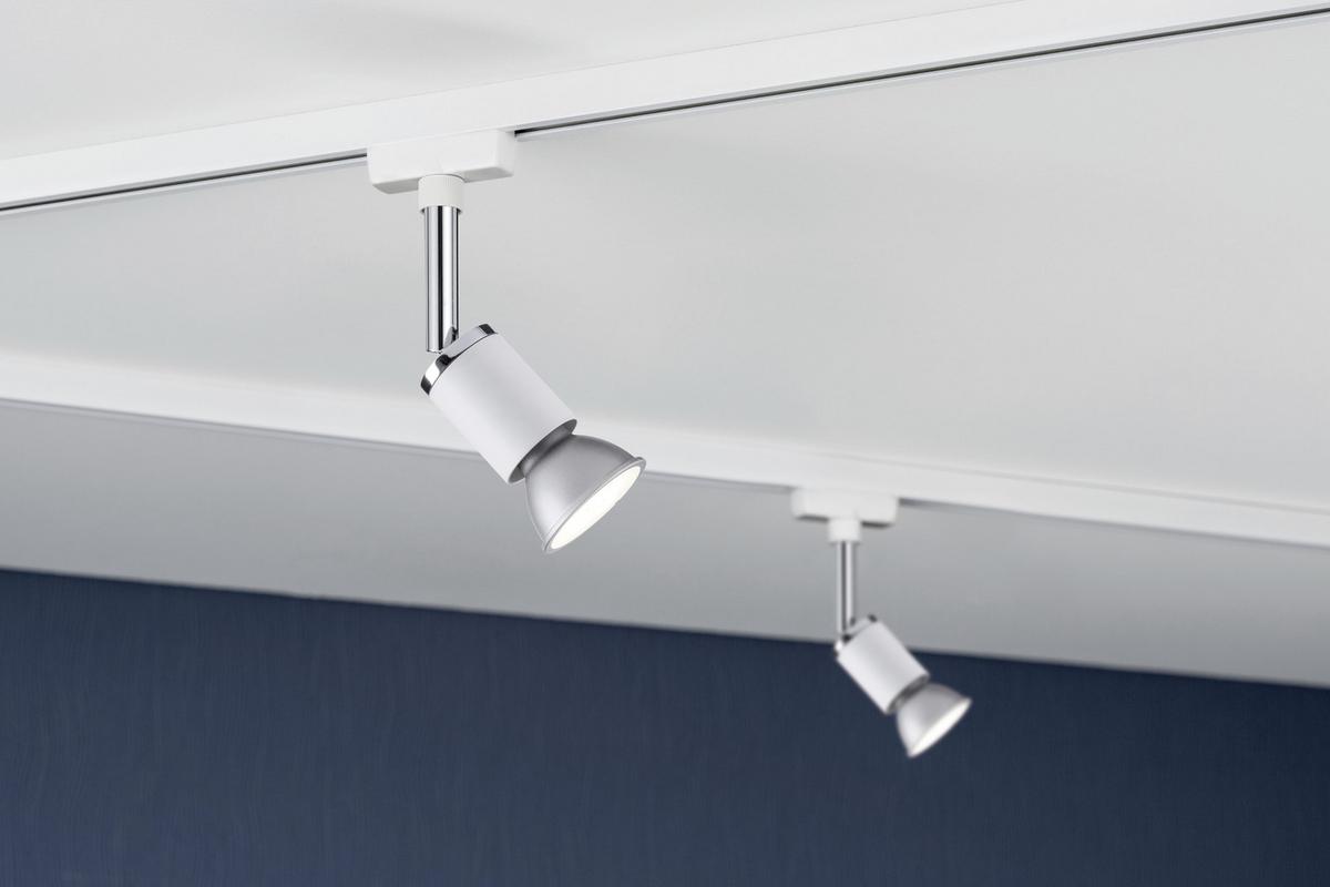 Schienensystem Urail Strahler 95333 LED-Spotkopf Schwenkbar - Chromfarben/Weiß, Design, Metall (5,8/11/6,6cm) - Paulmann