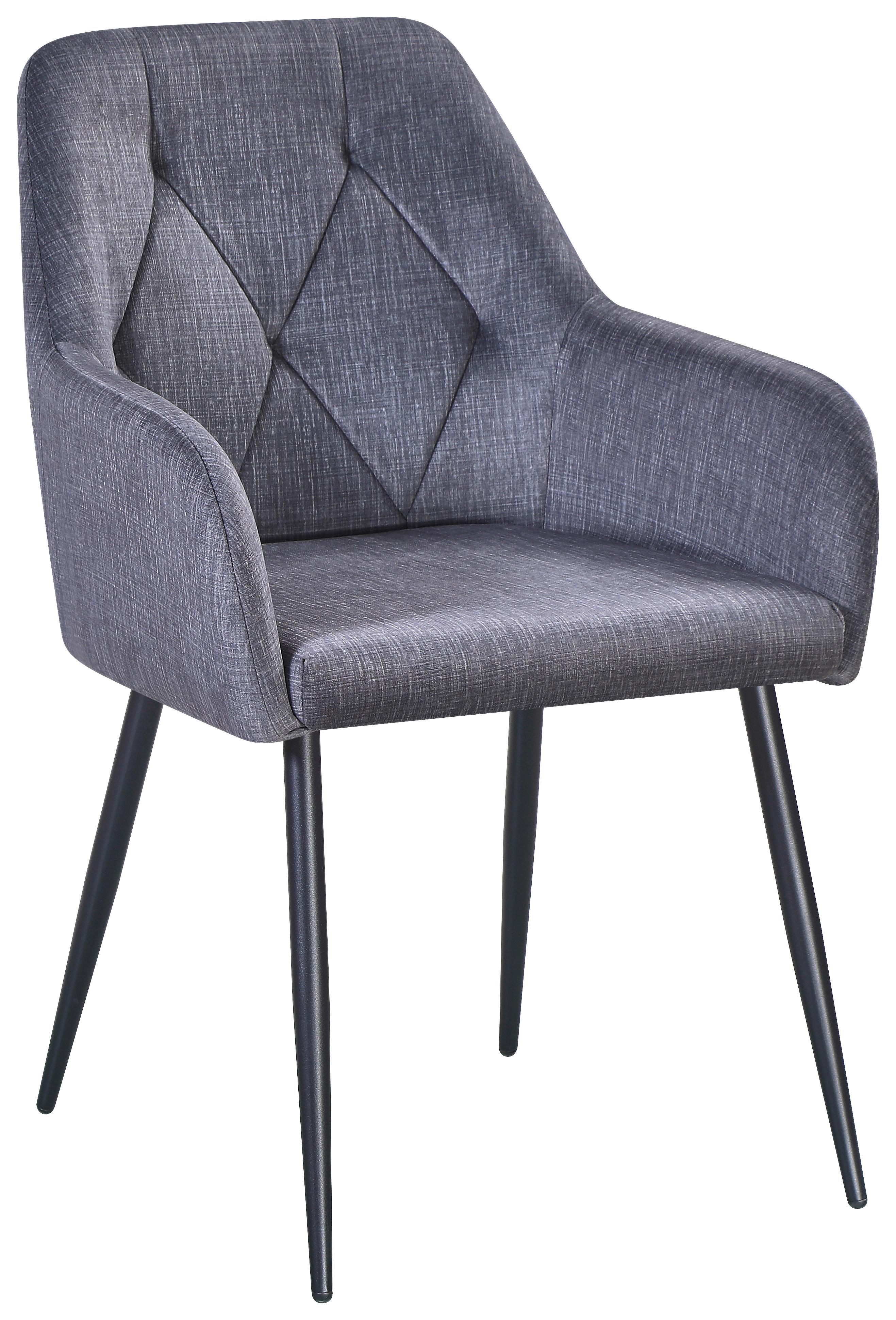 STOLIČKA S PODRÚČKAMI MAJA *CENOVY TRHÁK* - čierna/sivá, Modern, kov/textil (58/86/61cm) - Based