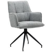 Armlehnstuhl Lilith Grau Sitzfl. 180° drehbar, B: 59cm - Schwarz/Grau, KONVENTIONELL, Textil/Metall (59/89,5/63cm) - MID.YOU