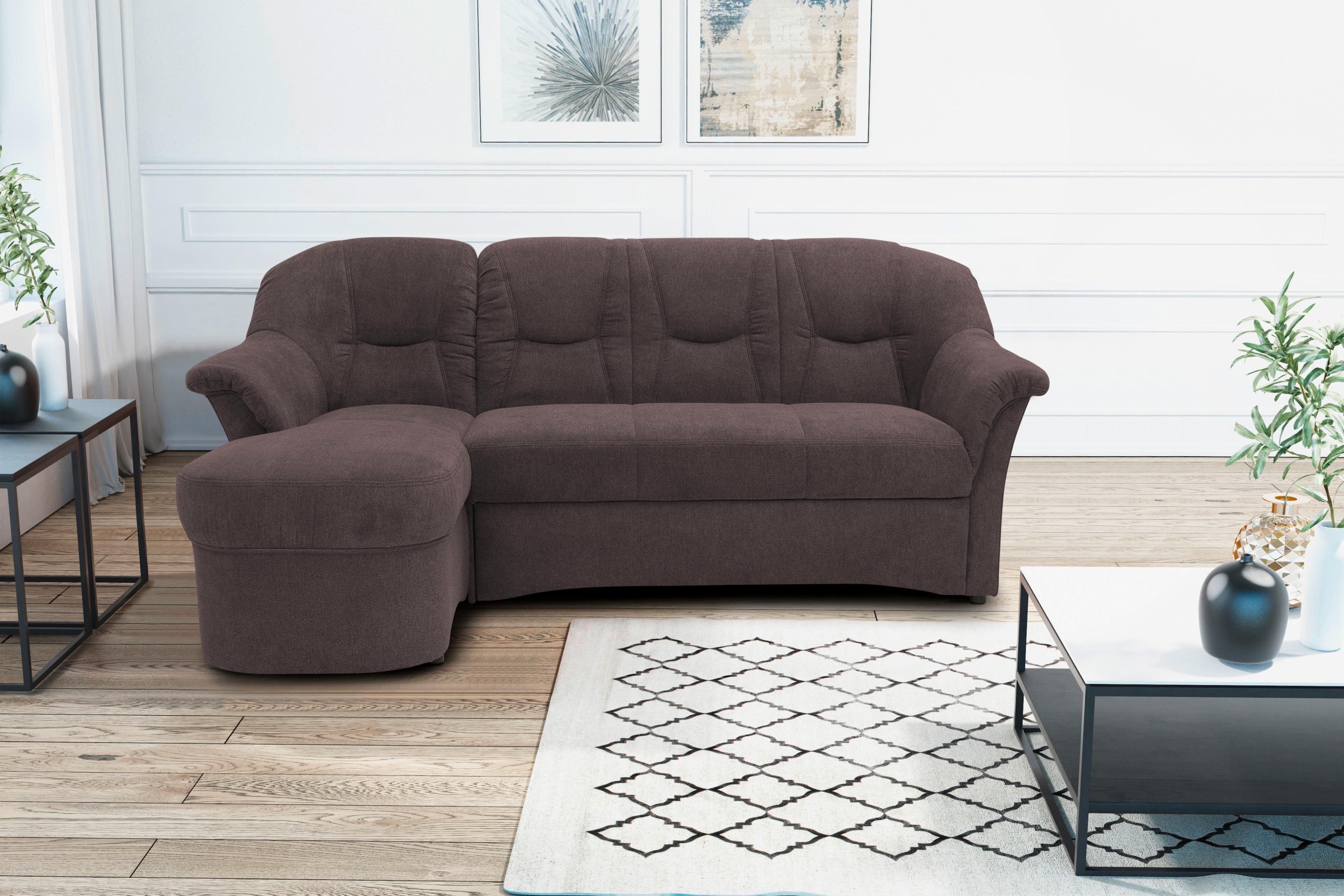 Ecksofa Sarafina Greige Mikrofaser - Greige/Schwarz, KONVENTIONELL, Textil (146/232cm) - MID.YOU