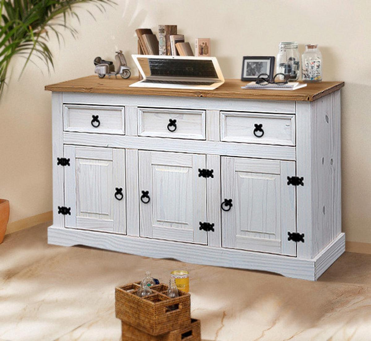 Sideboard Weiß B: 130cm - Weiß, Design, Holz (130/80/45cm) - Livetastic