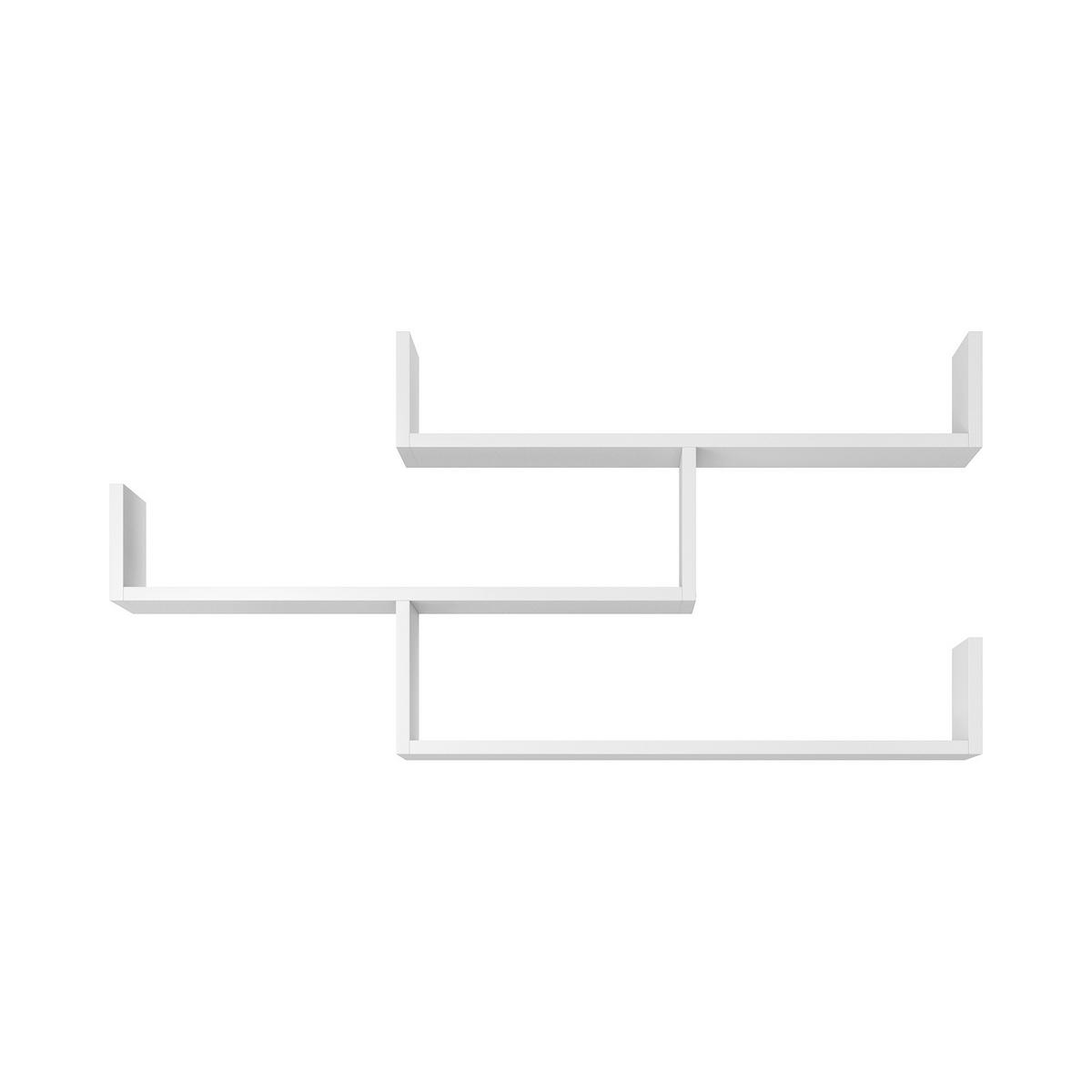 Wandregal Trio Weiß B: 119,1cm - Weiß, Basics, Holzwerkstoff (119,1/55/18cm)