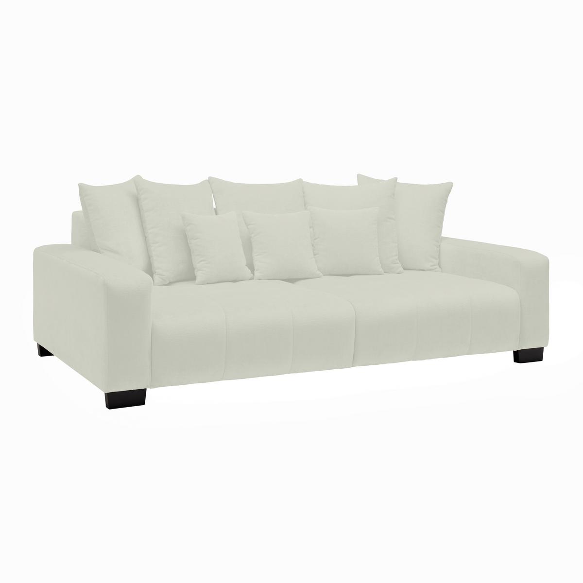 Velká pohovka MATTEO, bílá tkanina NANO - bílá/černá, Moderní, dřevo (246/93/124cm)