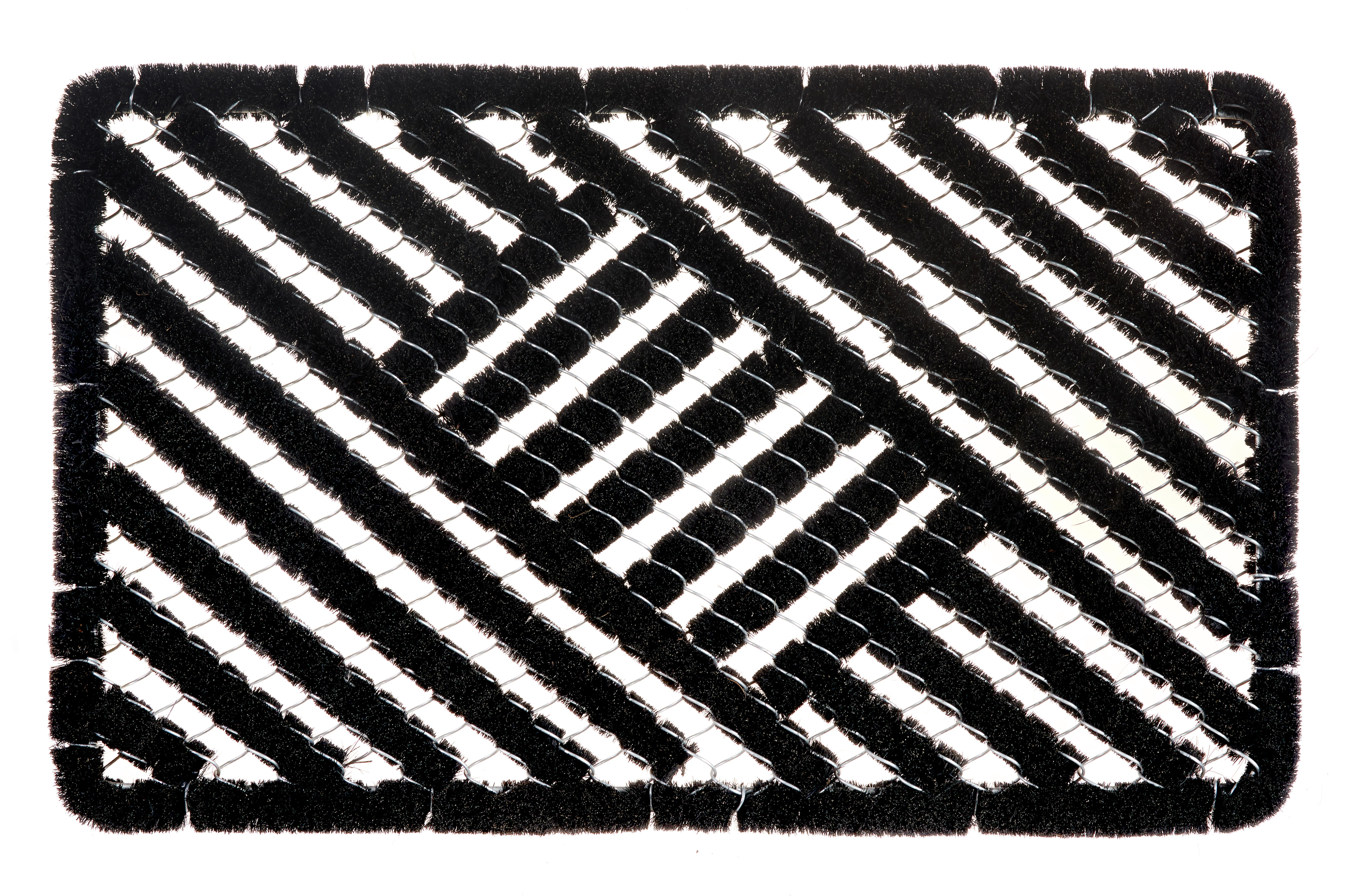 Kokosmatte Grid Brushes Schwarz 45x75 Cm - Schwarz, Basics, Naturmaterialien (45/75cm) - Hanse Home
