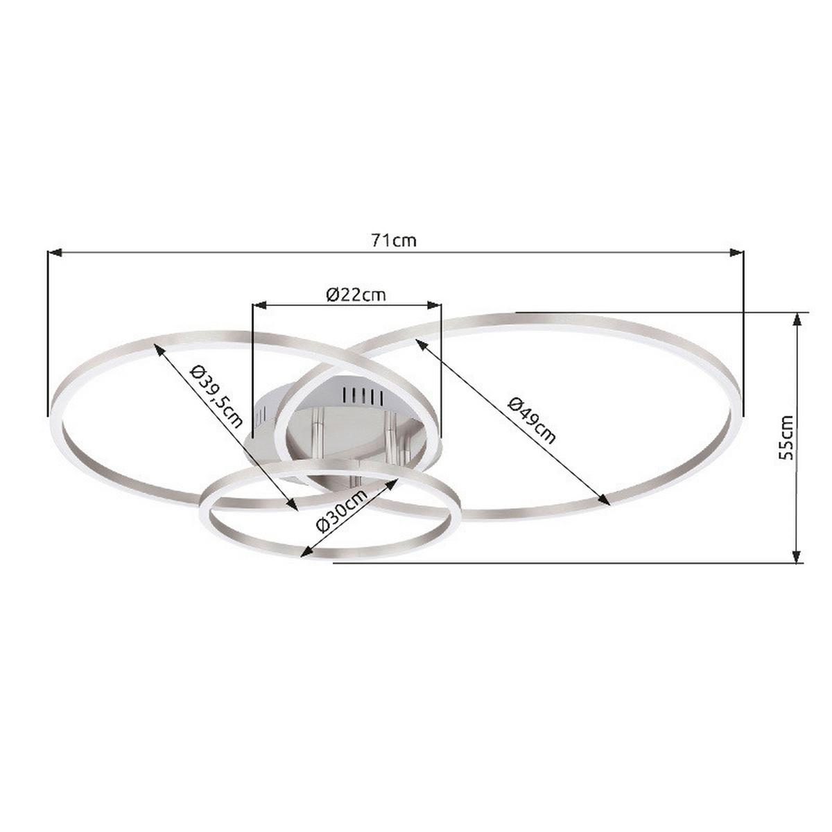 Led Mennyezeti Lámpa 67220-40r  Munni - opál/nikkelszínű, Design, műanyag/fém (68/55/10cm) - Globo