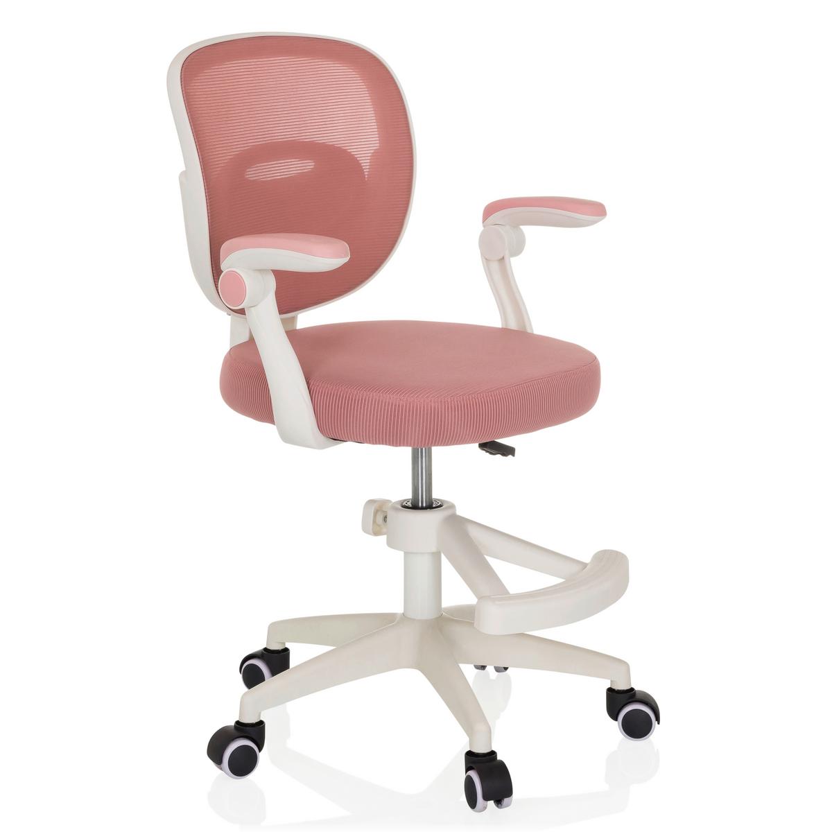Jugenddrehstuhl Miko W Eco Rosa B: 61 cm - Rosa/Weiß, MODERN, Kunststoff/Textil (61/84-97/55cm) - MID.YOU