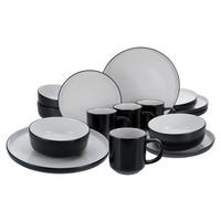 Kombiservice Nordic Cool Black Schwarz, Grauweiß 16--Teilig - Grauweiß/Schwarz, Basics, Keramik - Creatable
