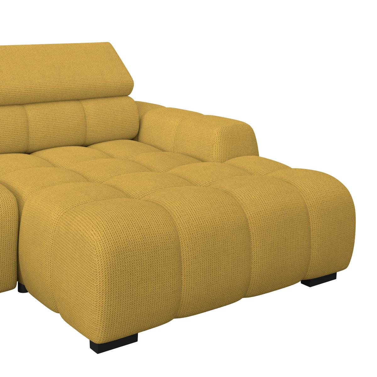 Ecksofa Fargo S Senffarben, B: 285 Cm - Senfgelb/Schwarz, Trend, Textil (285/168cm)