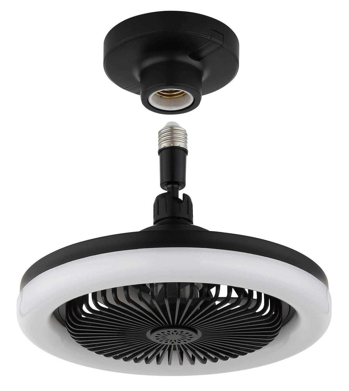 Deckenventilator Memory-Funktion - Schwarz/Weiß, Design, Kunststoff (25,8/21,7cm) - Globo