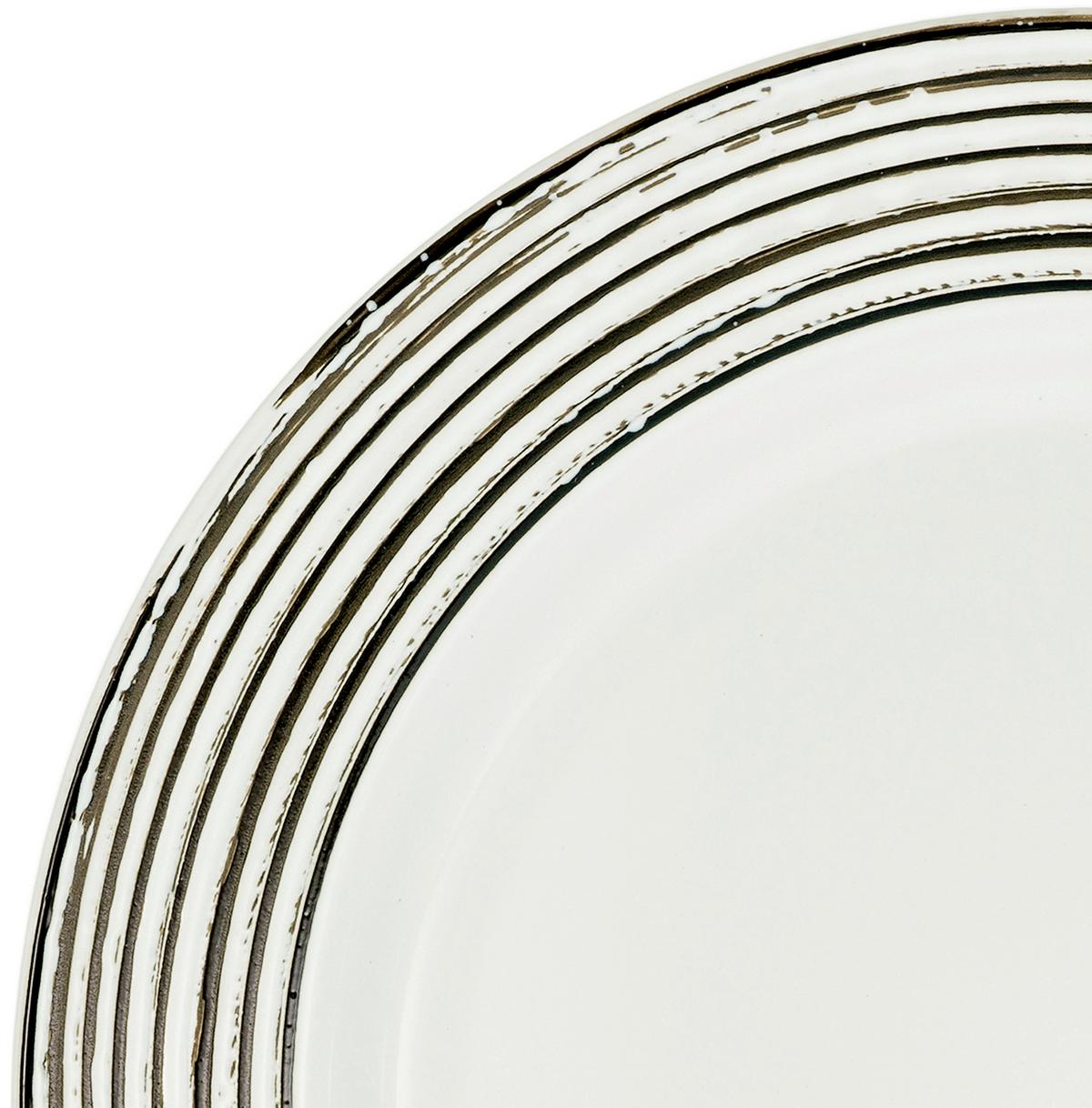 Kombiservice Gomera Keramik 4 Personen Geschirr Set - Schwarz/Weiß, Basics, Keramik - Creatable