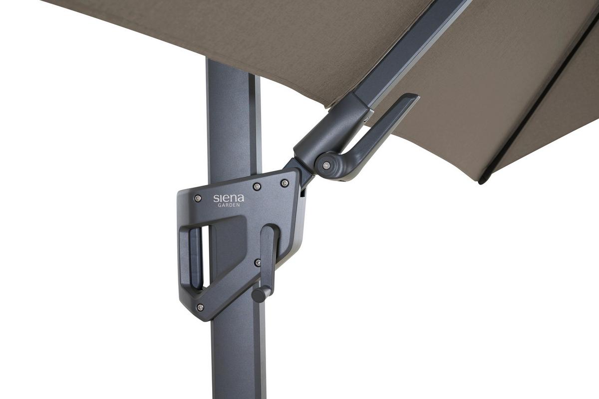 Ampelschirm Bl: 300x300cm Anthrazit/Taupe - Taupe/Anthrazit, MODERN, Textil/Metall (300/300cm) - Siena Garden