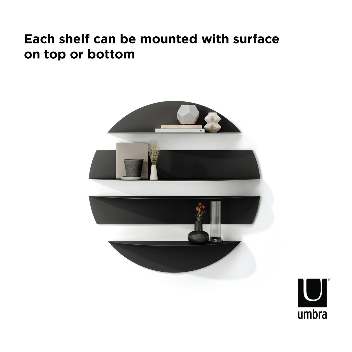 Wandregal Schwarz B: 76 Cm - Schwarz, Basics, Metall (76/76/19cm) - Umbra