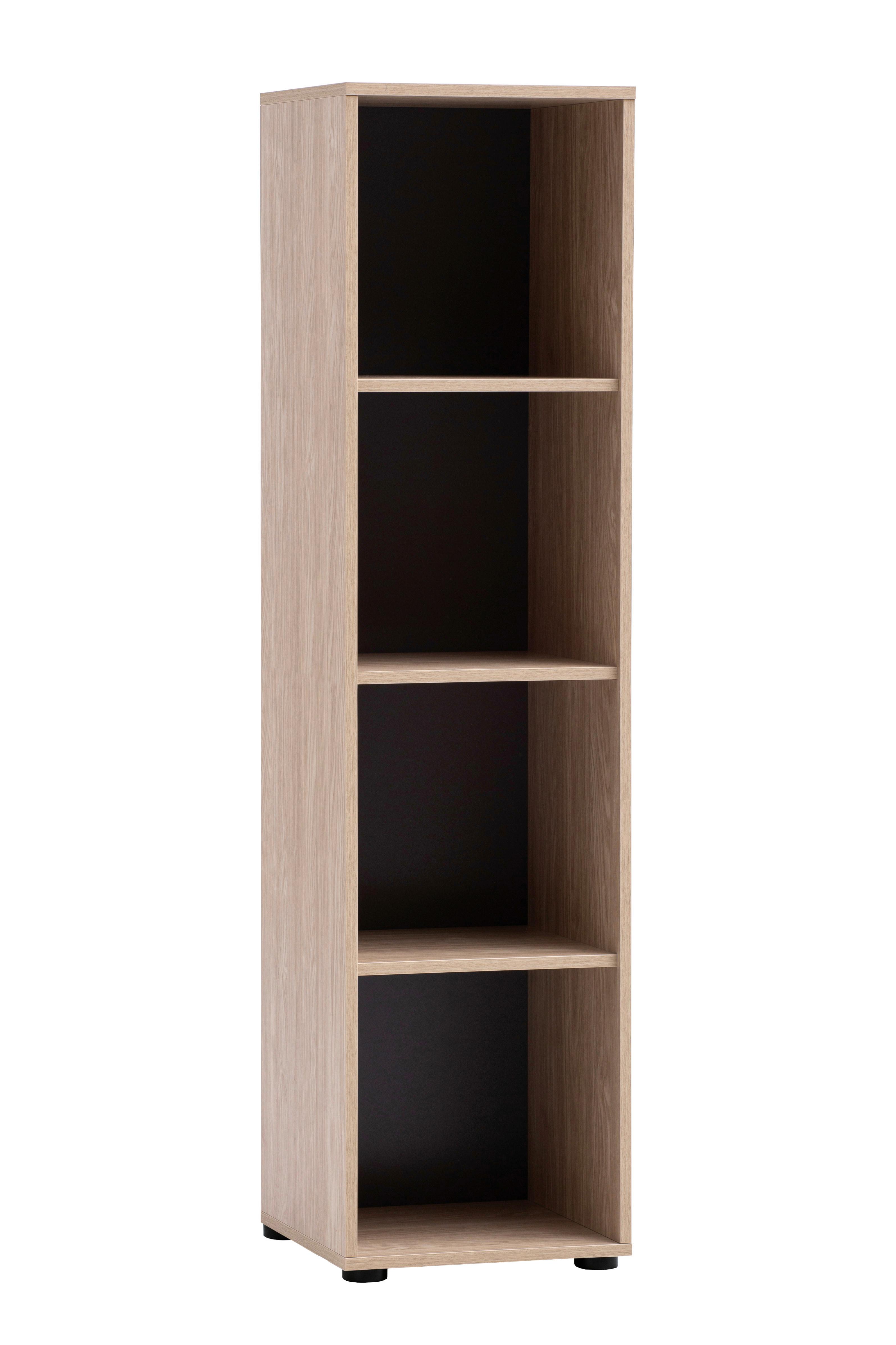 Regal Arezzo Eichefarben B: 38,2cm - Eichefarben/Schwarz, MODERN, Holzwerkstoff (38,2/150/38,2cm) - MID.YOU