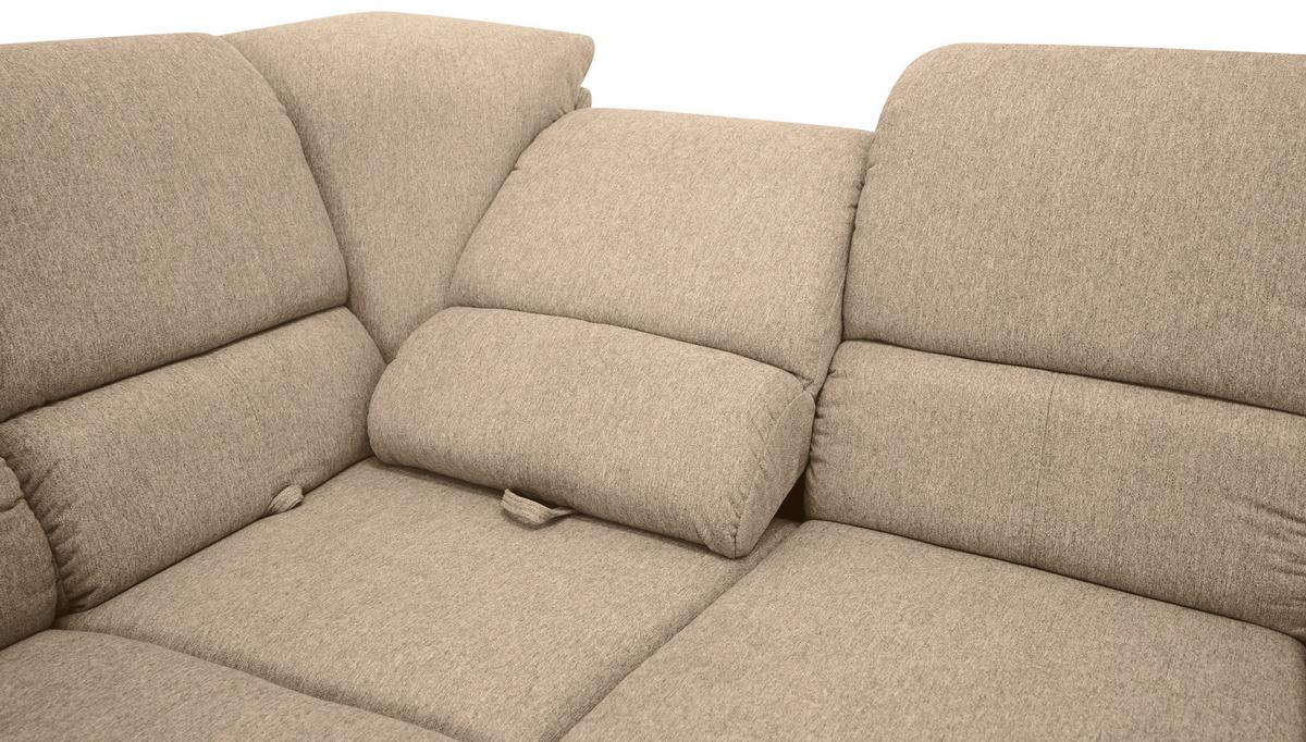 Sedačka MARSYLIA, levá, šedohnědá - černá/barvy stříbra, Design, kov/dřevo (219/270cm) - MID.YOU