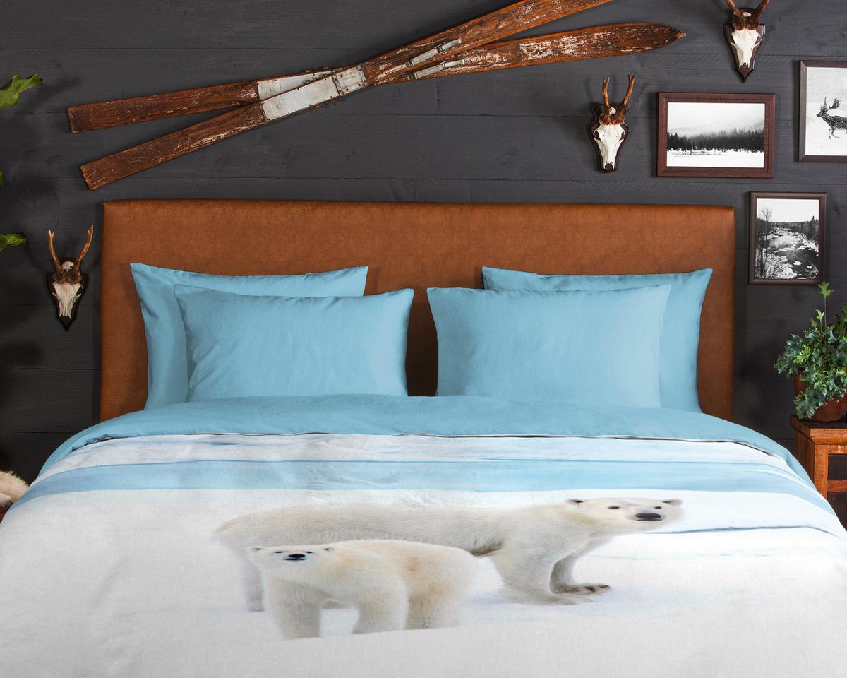 Bettwäsche Care Blau Weiß 140x200 Cm - Blau/Weiß, Trend, Textil (140/200cm)